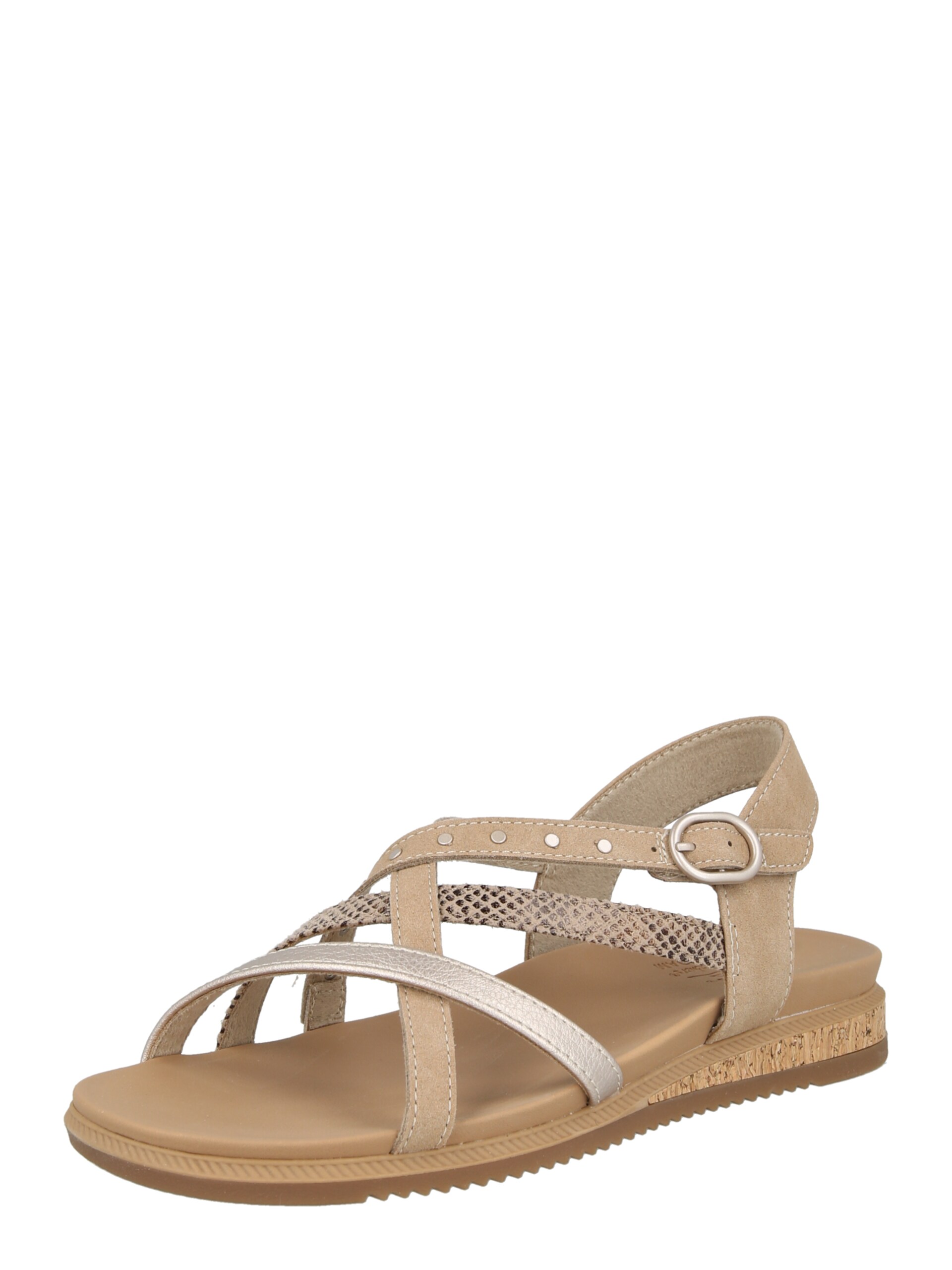 SKECHERS Sandal 'DESERT KISS LOW SEASIDE SLI' mörkbrun / guld sandaler dam