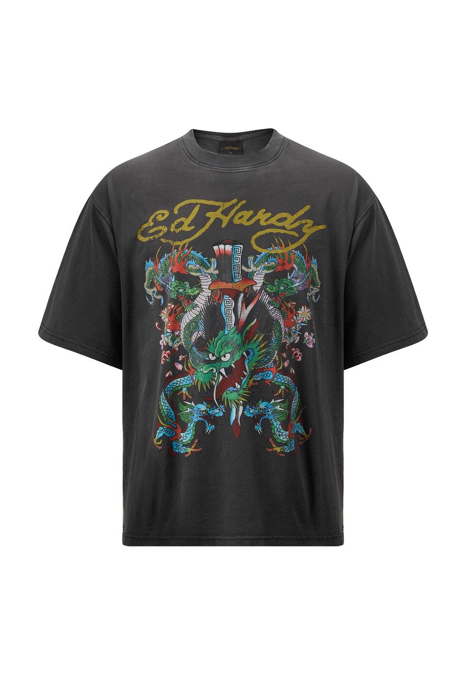 T-shirt 'Battle Of The Dragons' limone / grafit / gran