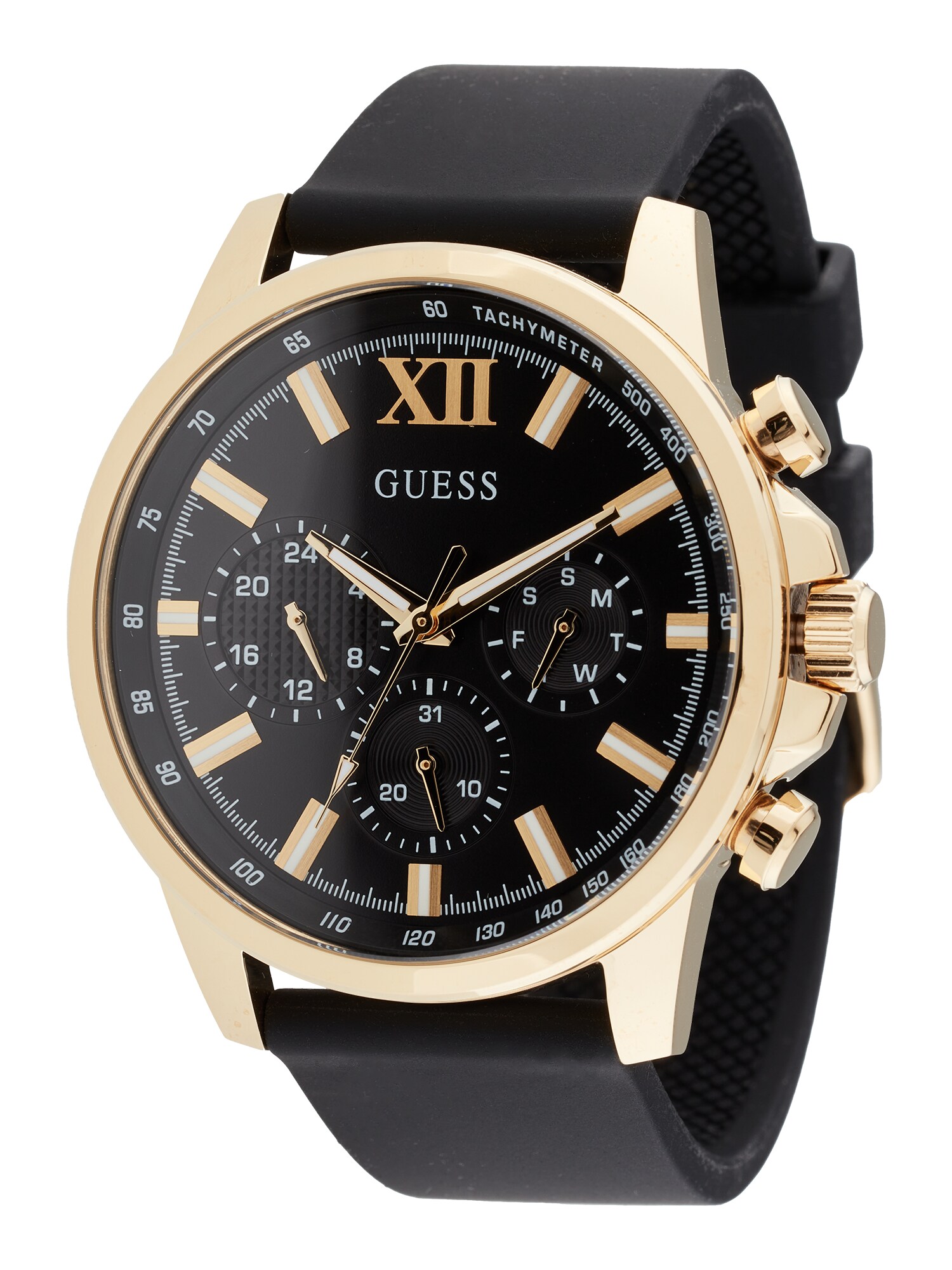 GUESS Ceas analogic Walker  auriu / gri deschis / negru