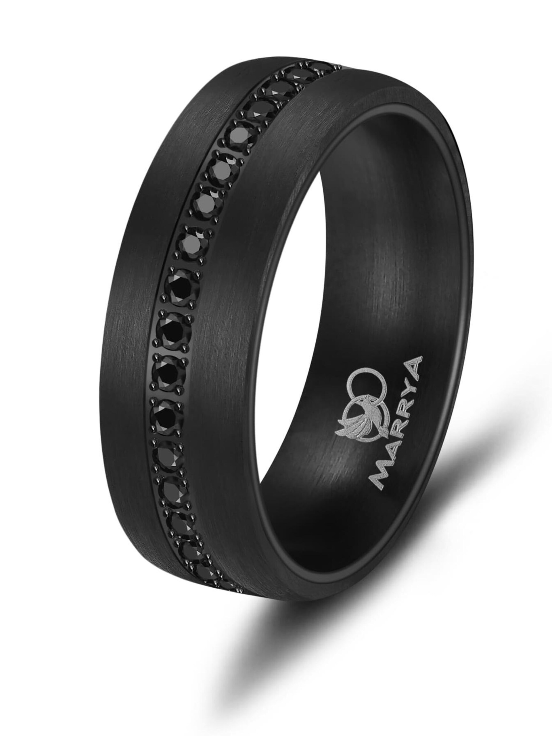 MARRYA Ring 'MARRYA CA-01 Ehering aus Carbon + Edelstahl "Schwarz"' dam