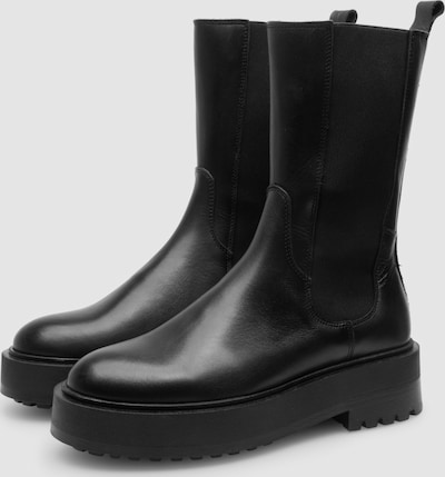 Francie Black Leather Boots