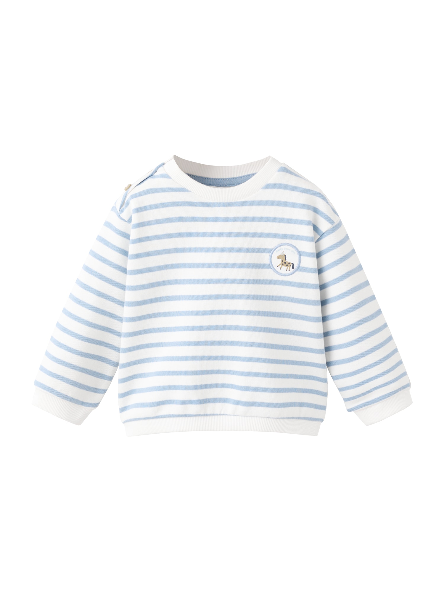 MANGO KIDS Pulover HORSES  albastru deschis / alb