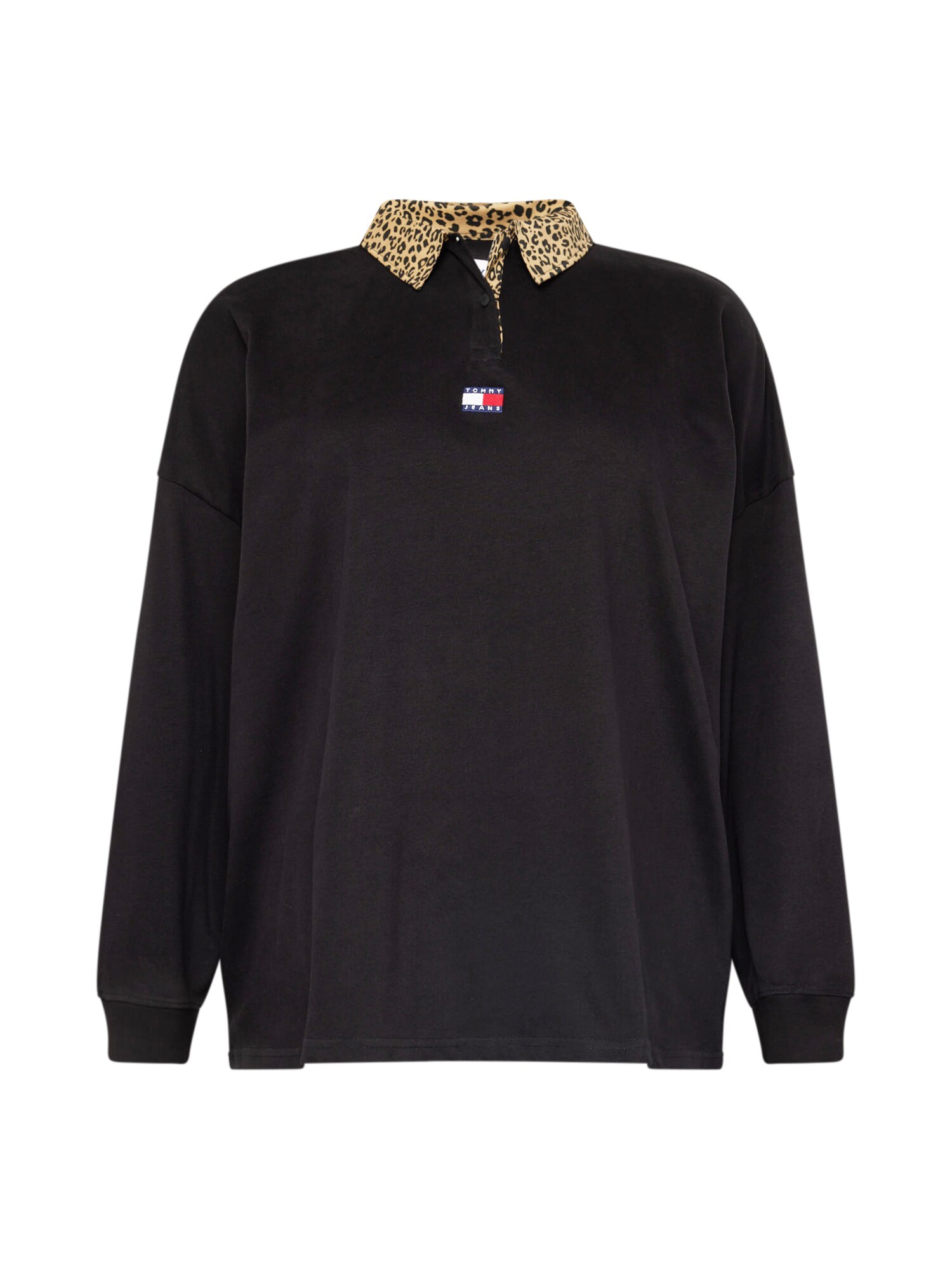 Tommy Jeans Curve Tričko  námornícka modrá / svetlohnedá / ohnivo červená / čierna