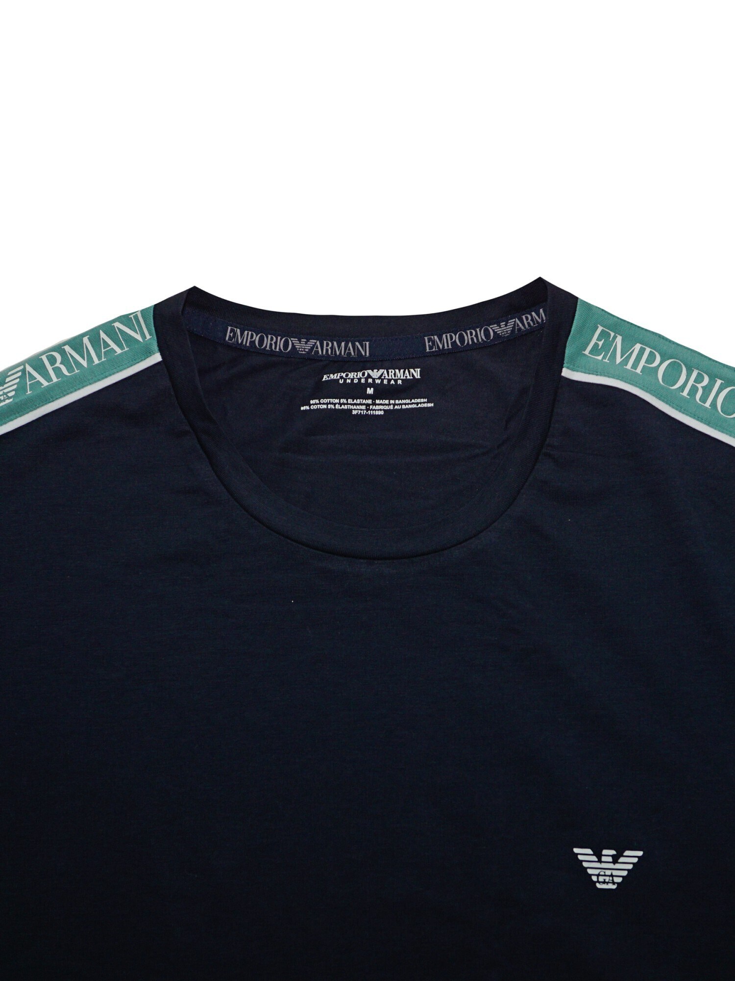 Emporio Armani Tričko námornícka modrá / modrozelená / biela (obrázok 3)
