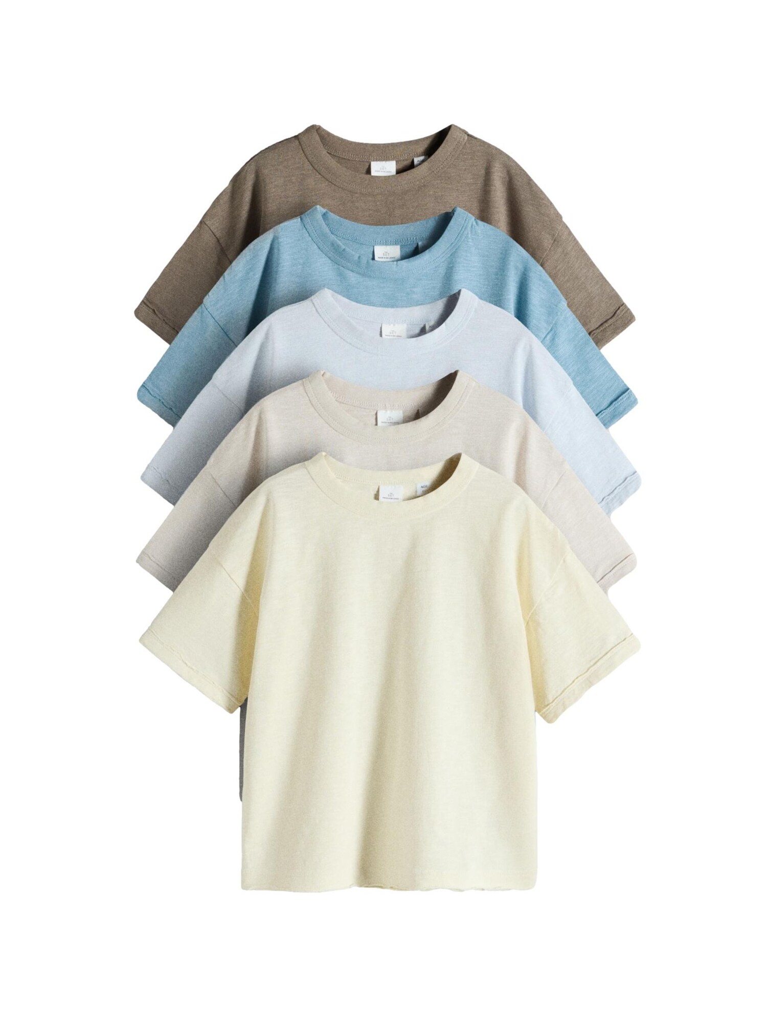 The Set Tricou  bej / azuriu / albastru deschis / galben deschis / pământiu