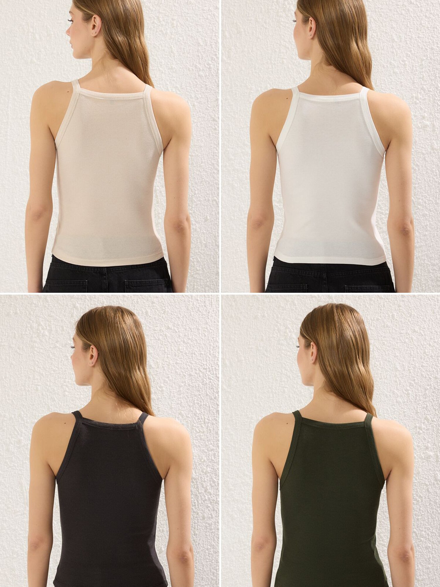 Trendyol Top  krém / antracit / khaki / fehér termék 2. képe