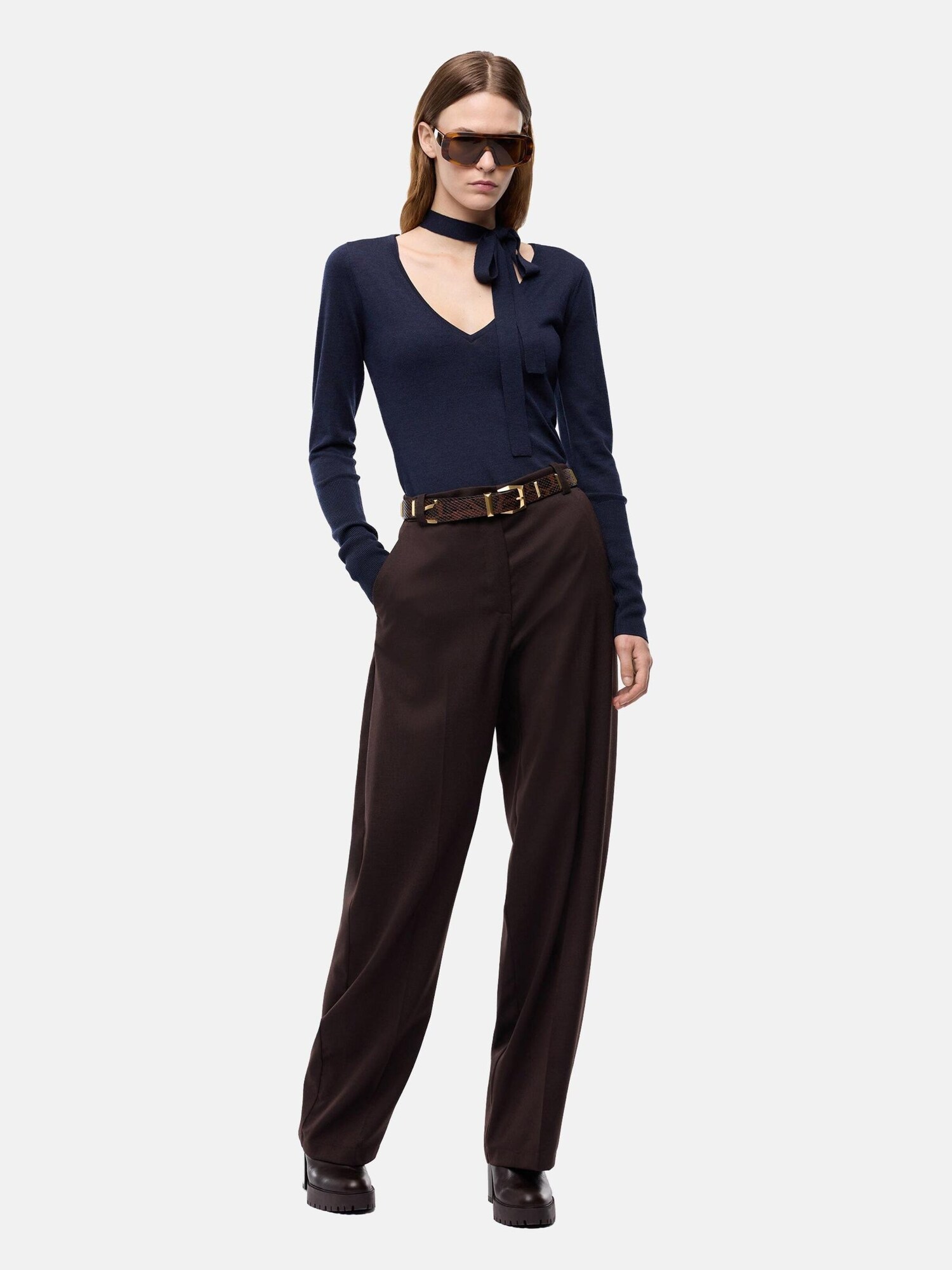 PINKO Pantalón 'PINKO BALBINO PANTALONE DIAGONALE PANTALONE' marrón – imagen 3
