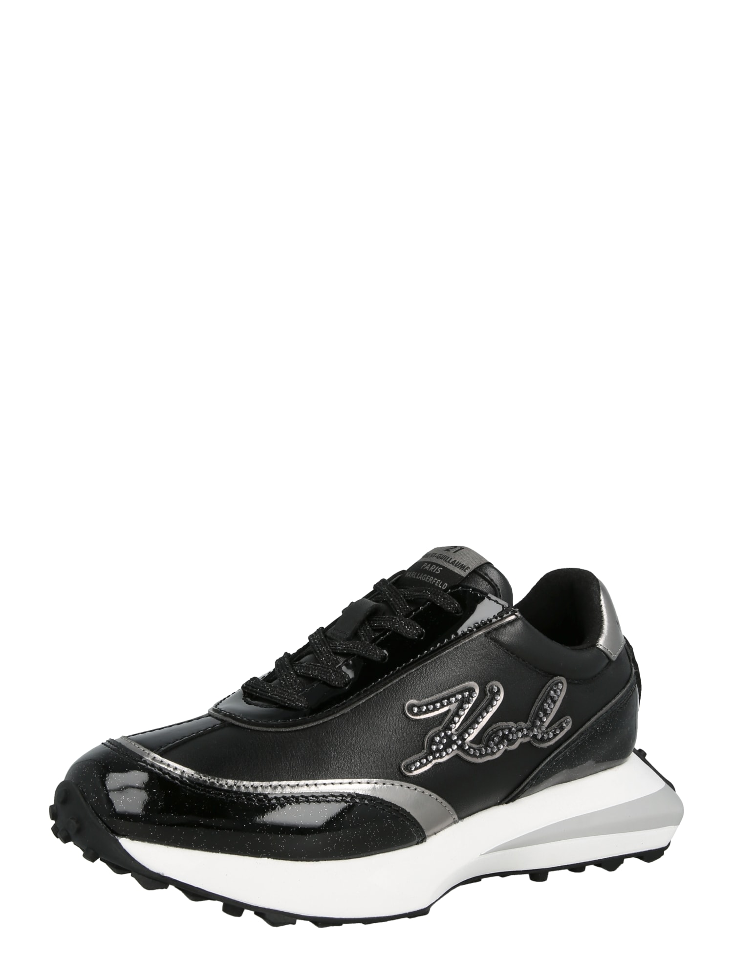 Karl Lagerfeld Sneaker low negru / argintiu