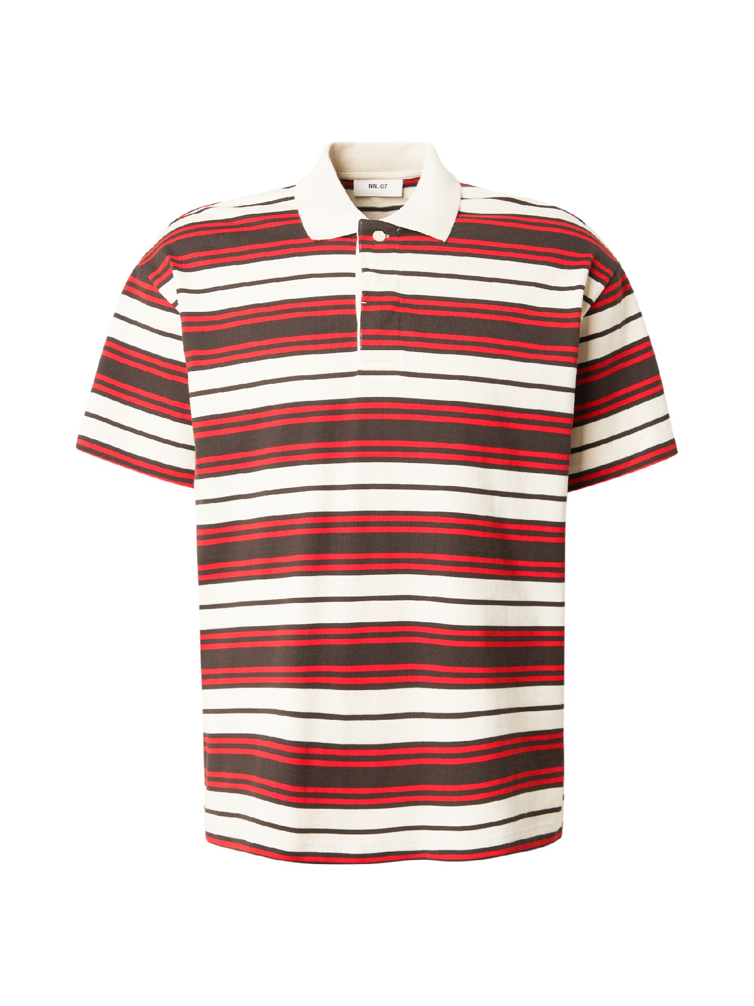 NN07 Tricou 'Lionel'  maro / roșu / alb