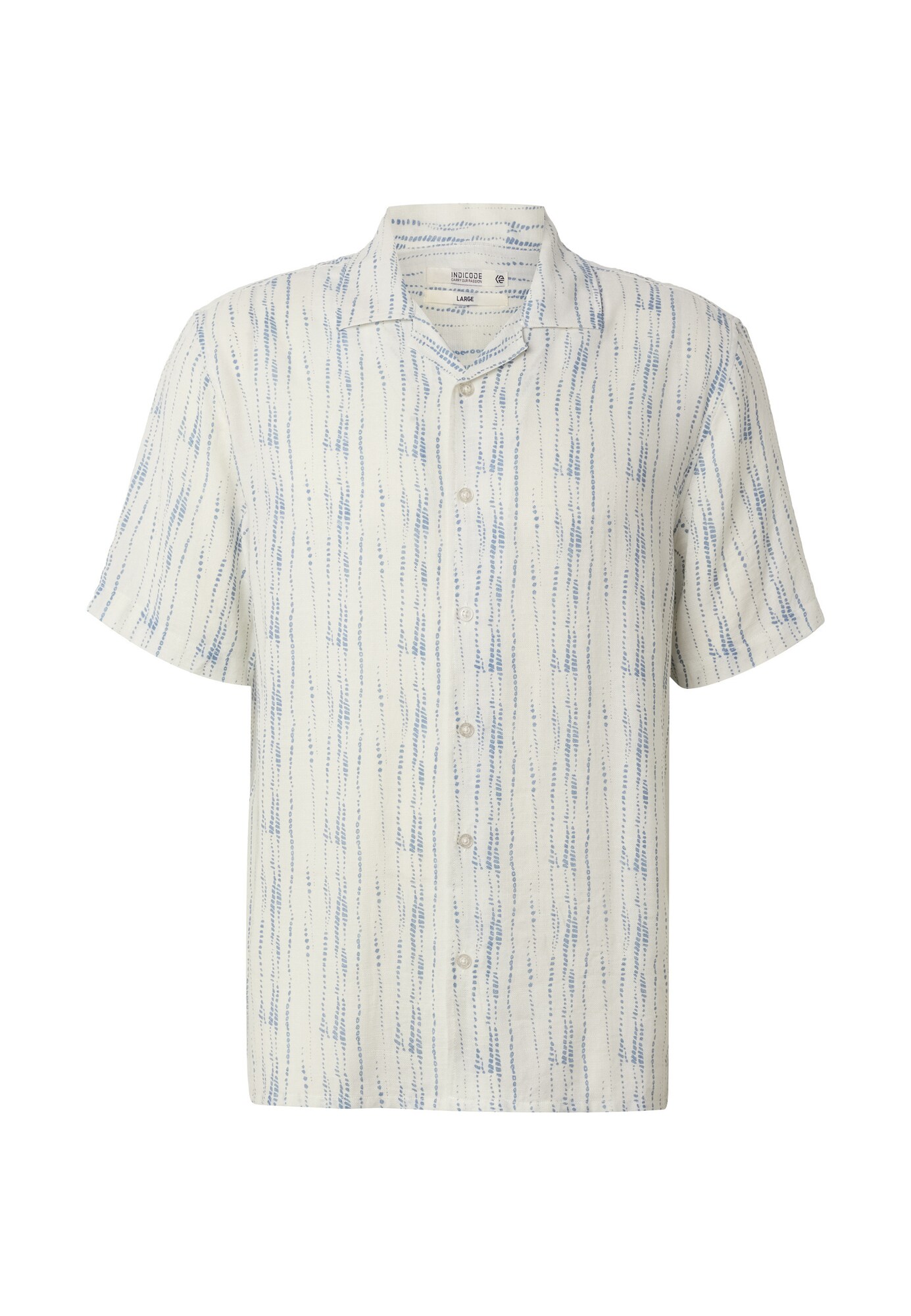 INDICODE JEANS Camisa 'Speks'  zafiro / blanco