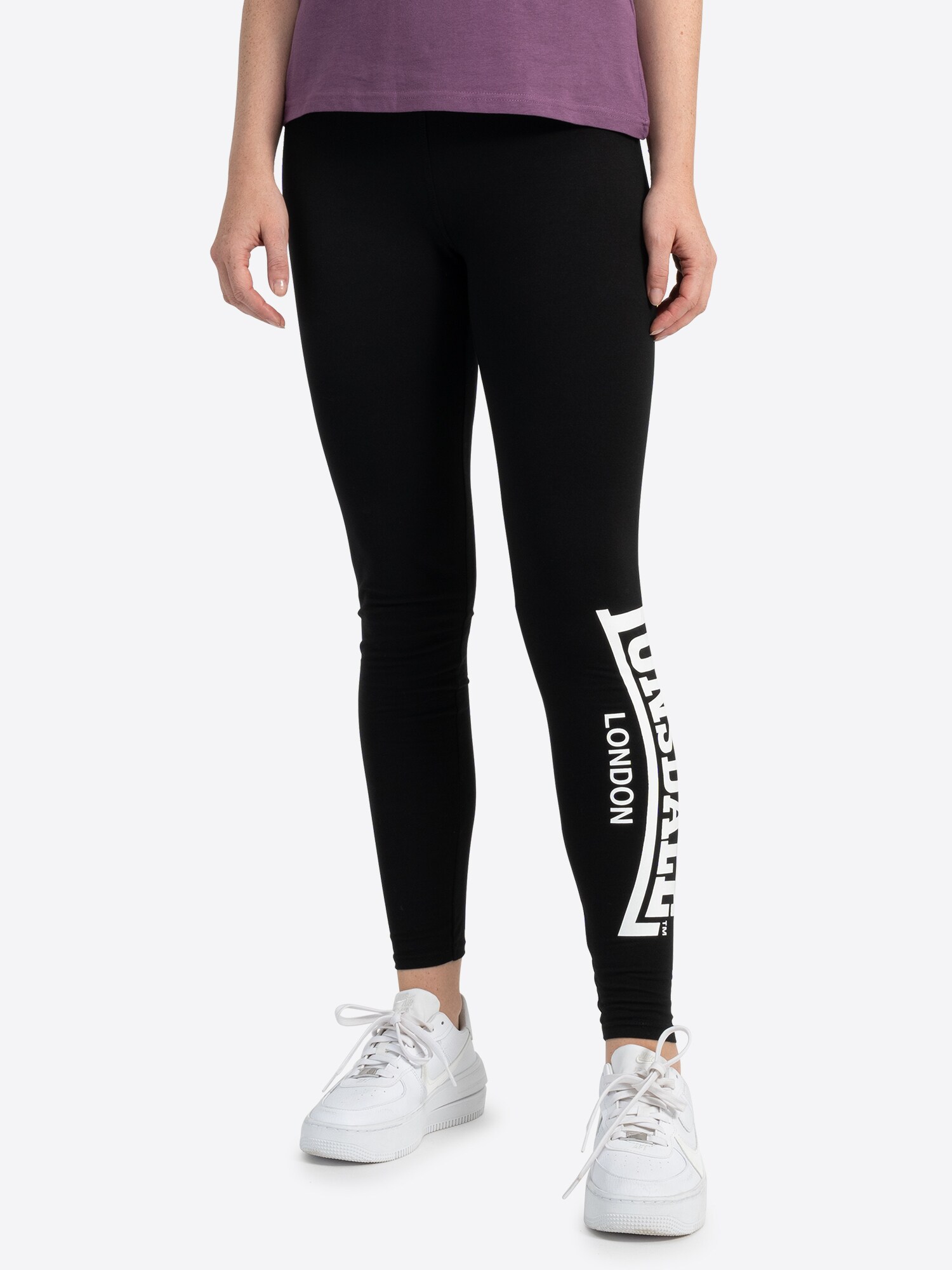 LONSDALE Leggings 'Merridge'  fekete / fehér termék 2. képe
