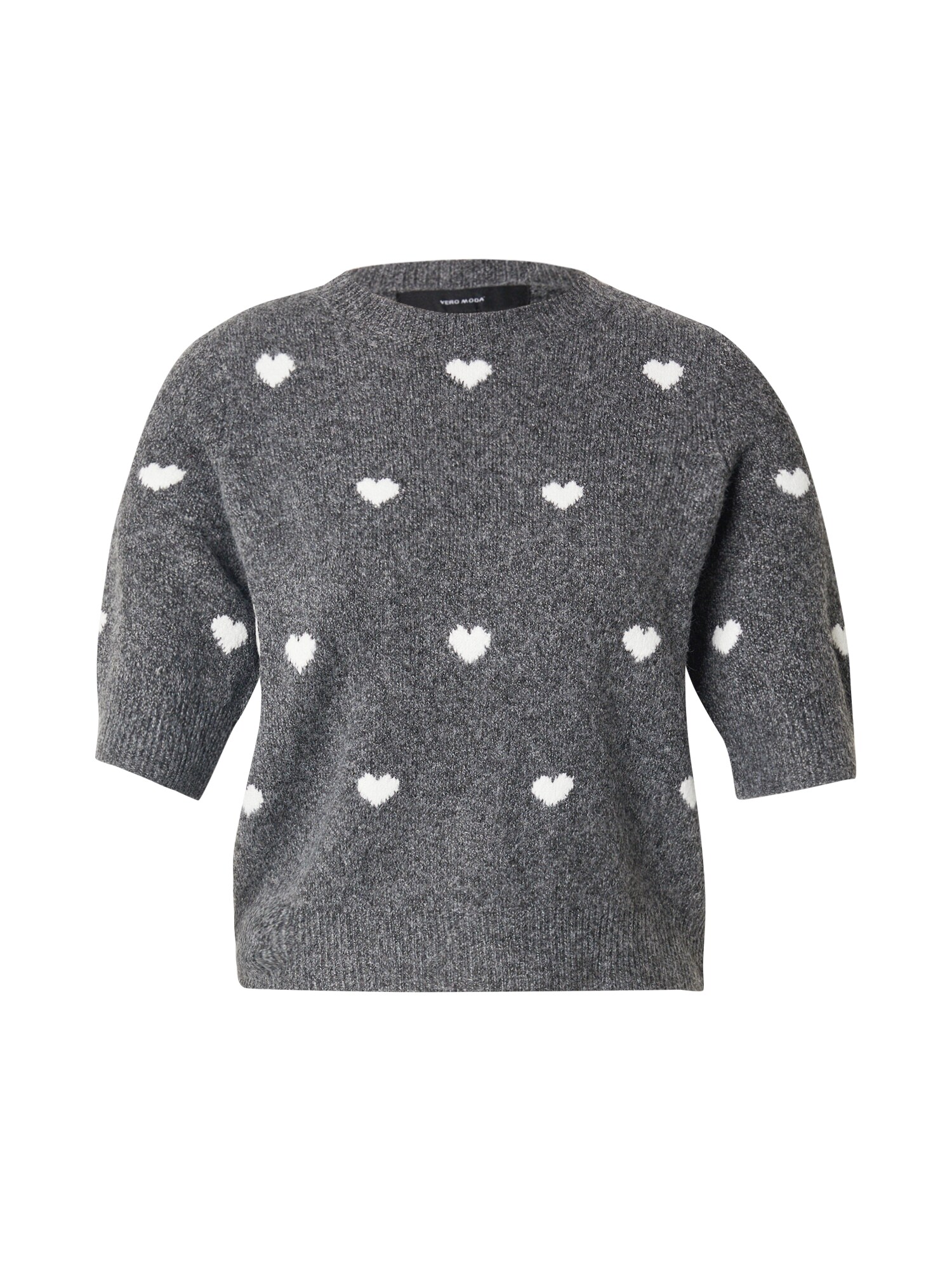VERO MODA Sveter 'VMDOFFY INTARSIA' tmavosivá / biela