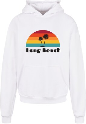 Merchcode Sweatshirt ‘Long Beach’ Groen / Oranje / Zwart / Wit