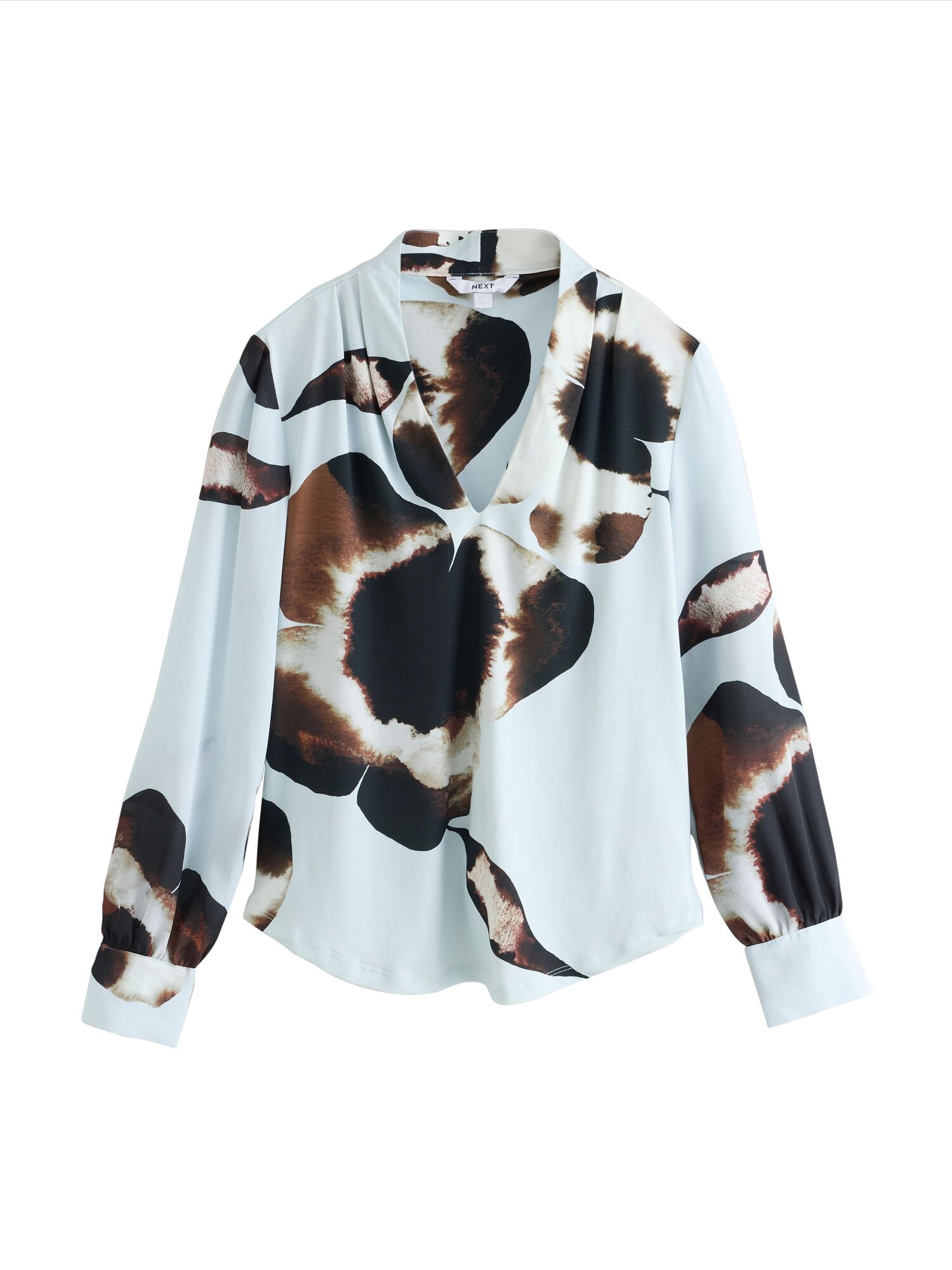 Next Bluză ecru / albastru pastel / maro / negru