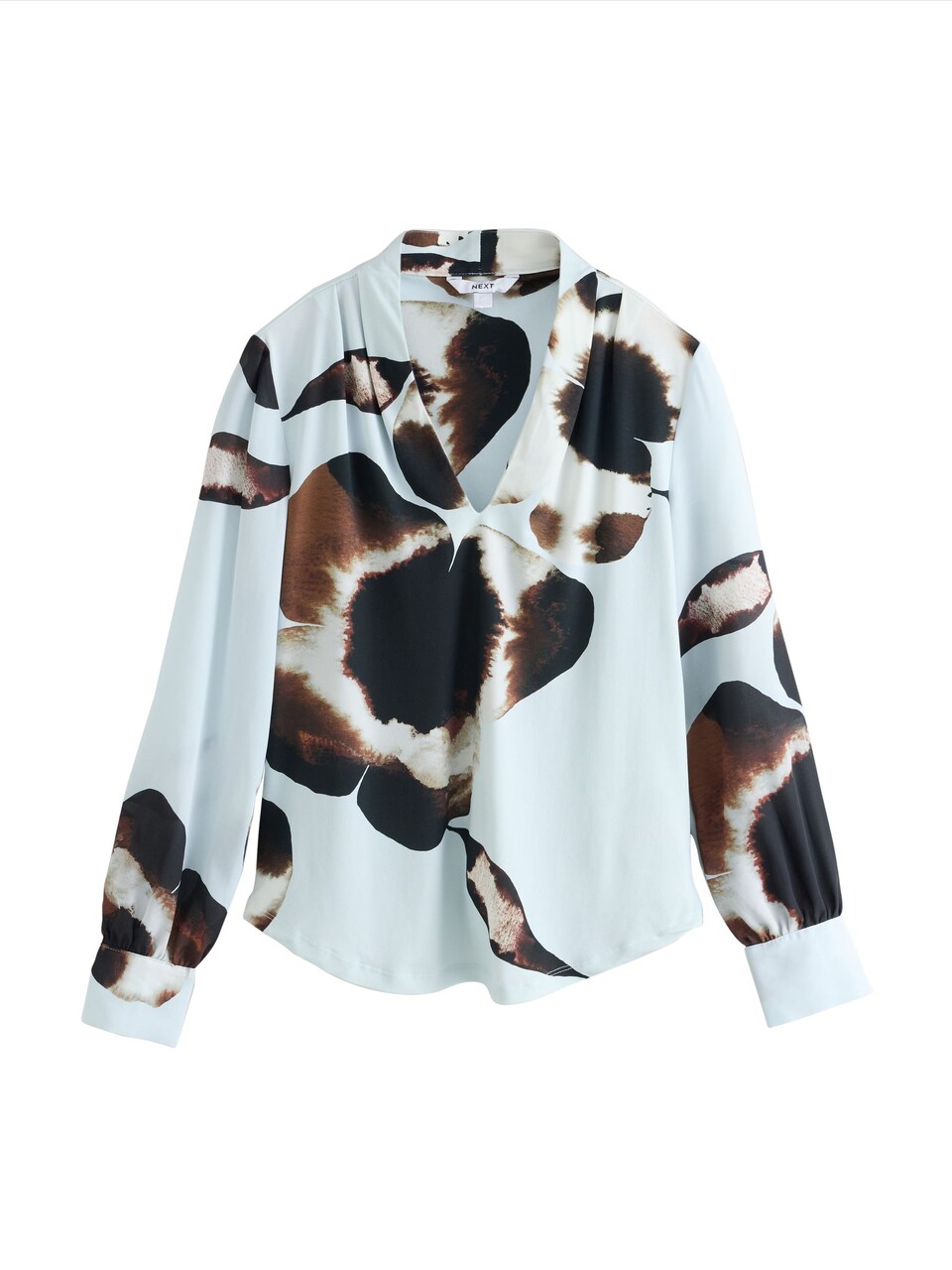 Blus ecru / pastellblå / brun