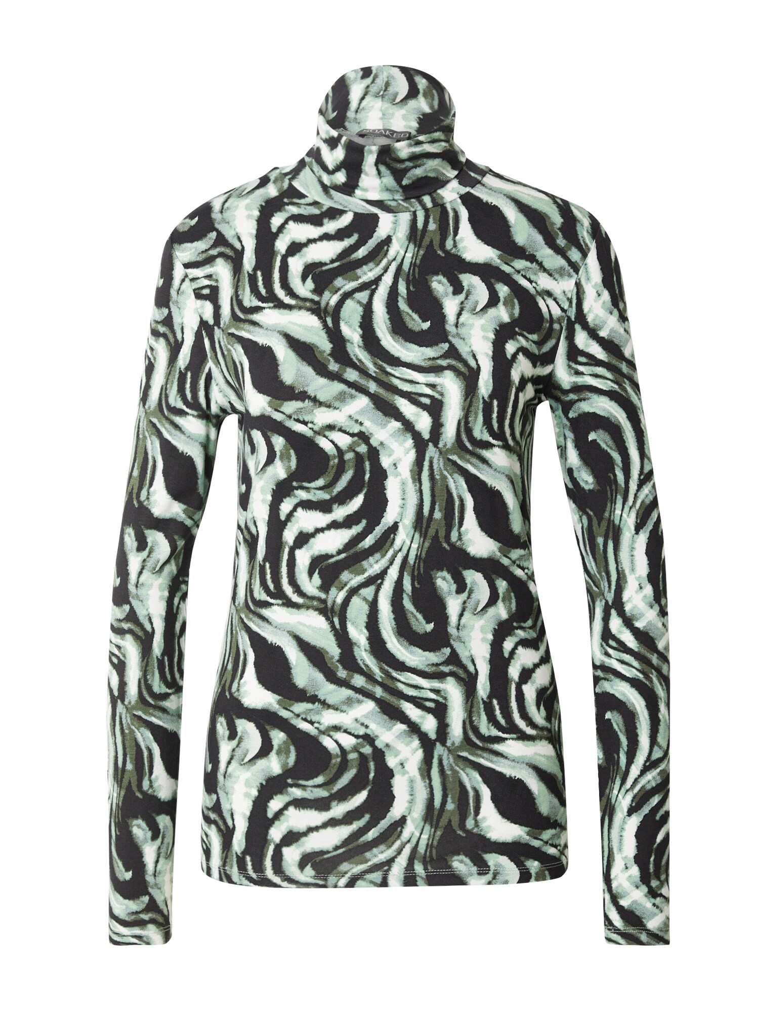 SOAKED IN LUXURY Tricou 'Hanadi'  verde / oliv / negru / alb