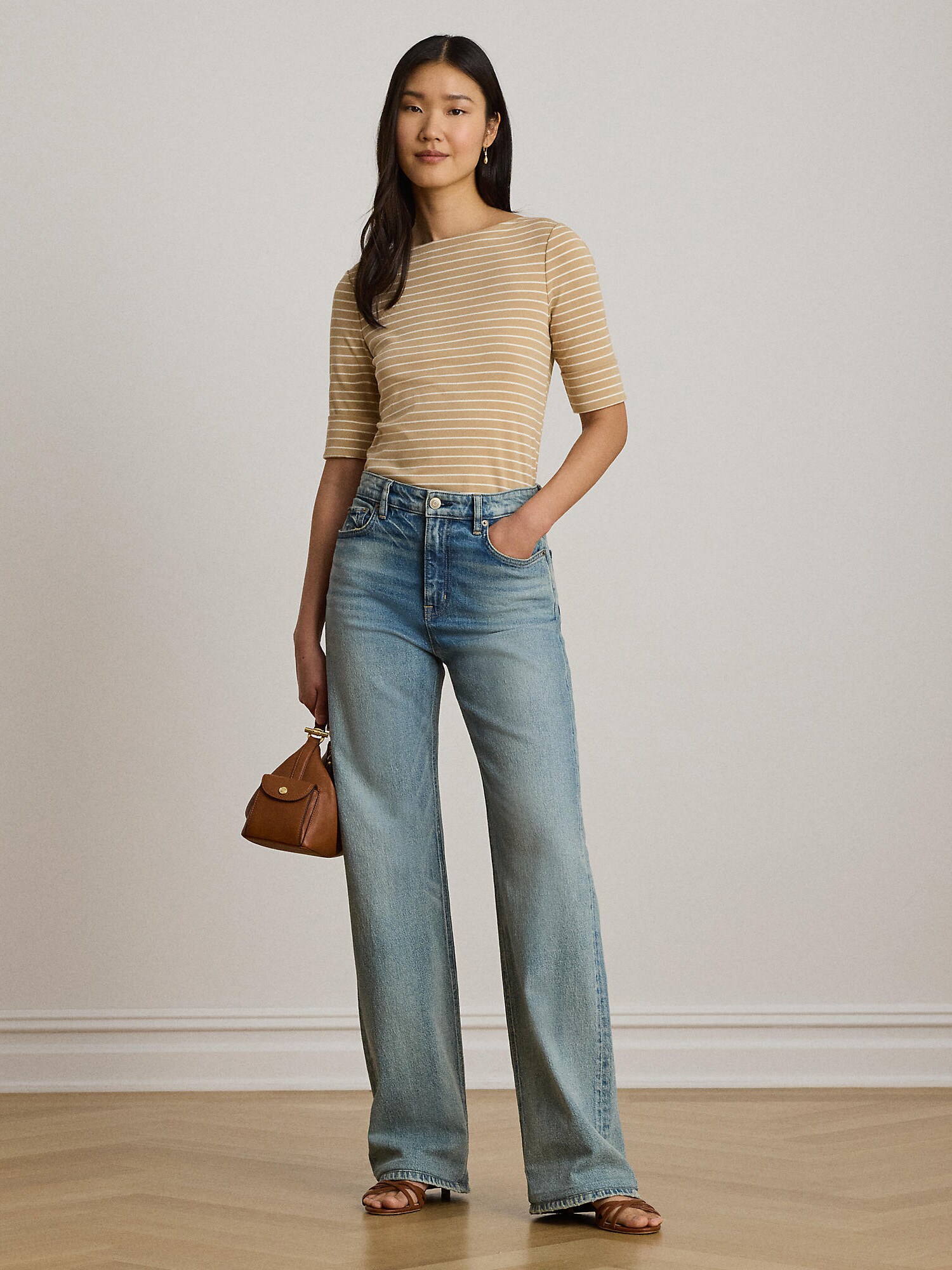Lauren Ralph Lauren Camiseta  arena / blanco – imagen 4