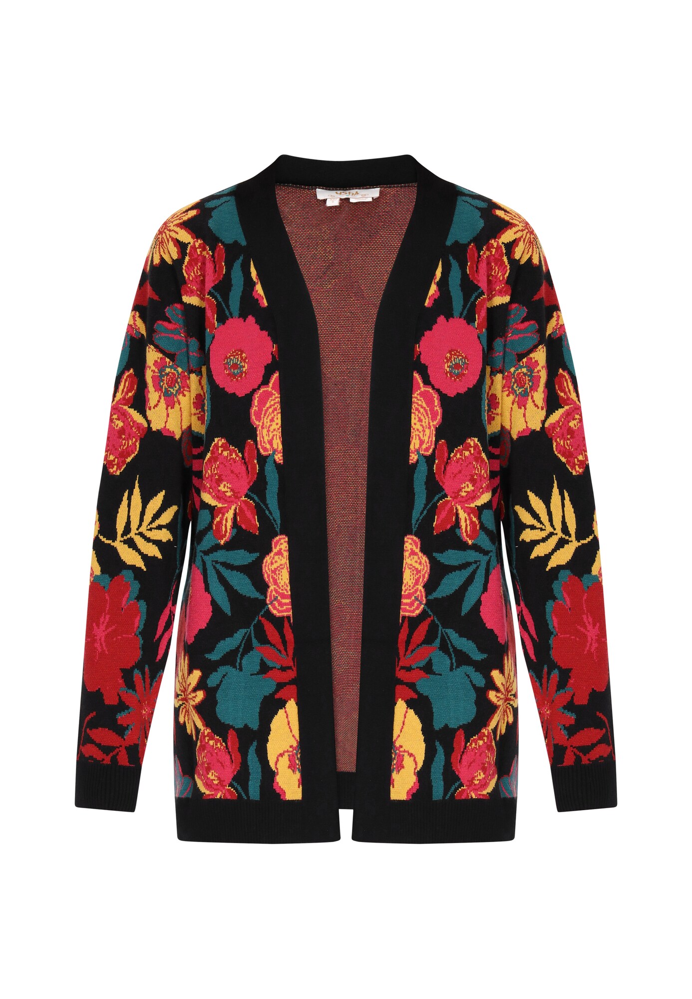 usha FESTIVAL Geacă tricotată  galben / verde smarald / roșu / negru