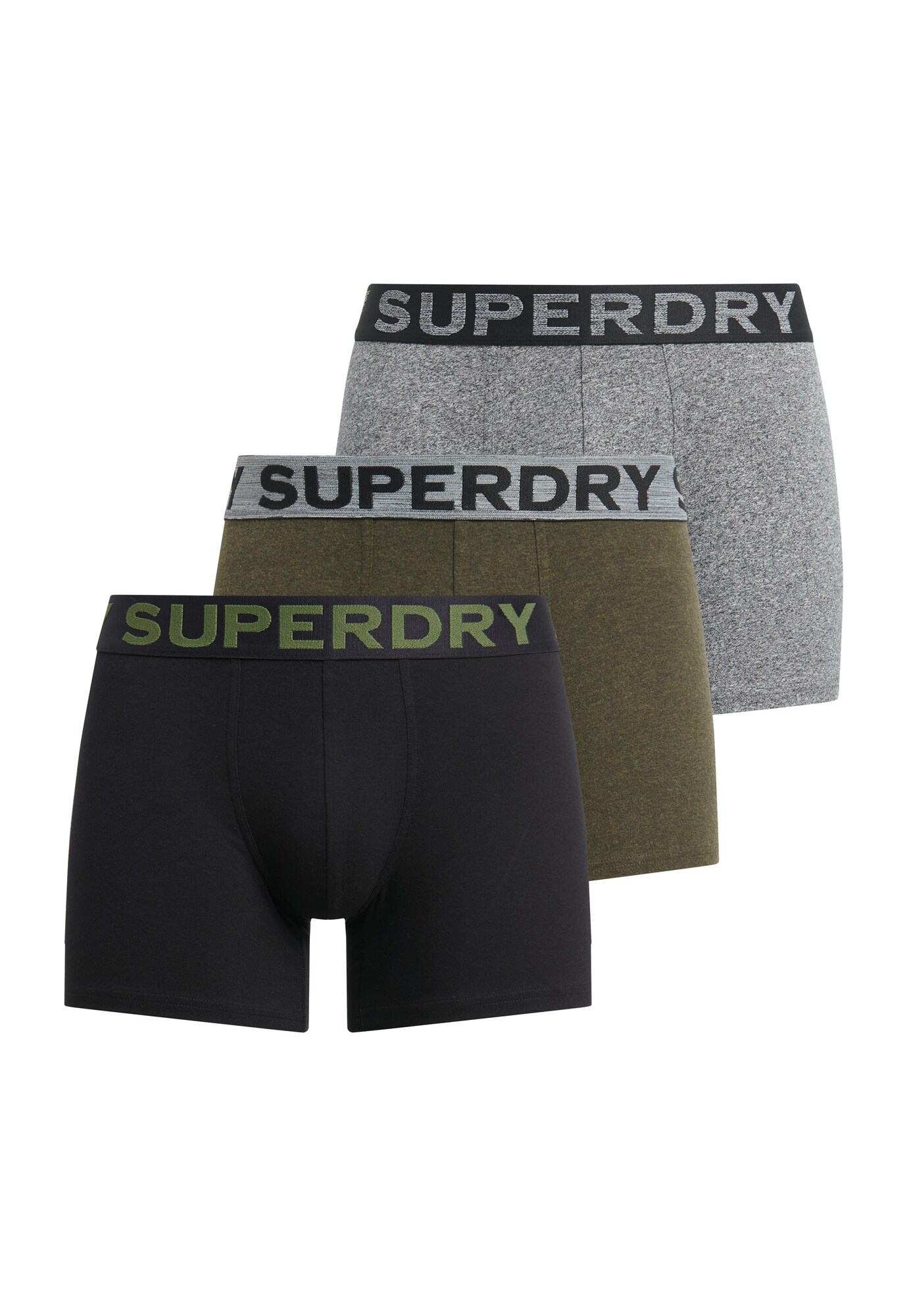 Superdry Boxeri  gri amestecat / kaki / negru