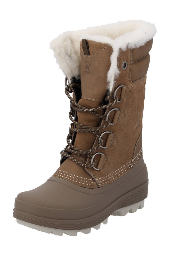 Kamik Schnürstiefel 'WK2429C-FOS LAUREN' Damen Größe 40 braun / mokka / weiß Winterschuhe