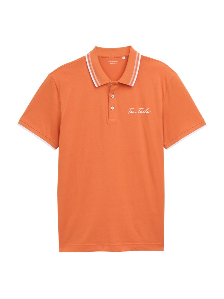 TOM TAILOR Poloshirt Herren Größe L orange / weiß