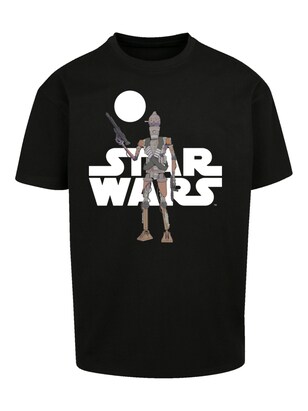 F4NT4STIC Shirt ‘Star Wars The Mandalorian IG 11 Action Figure’ Gemengde kleuren / Zwart