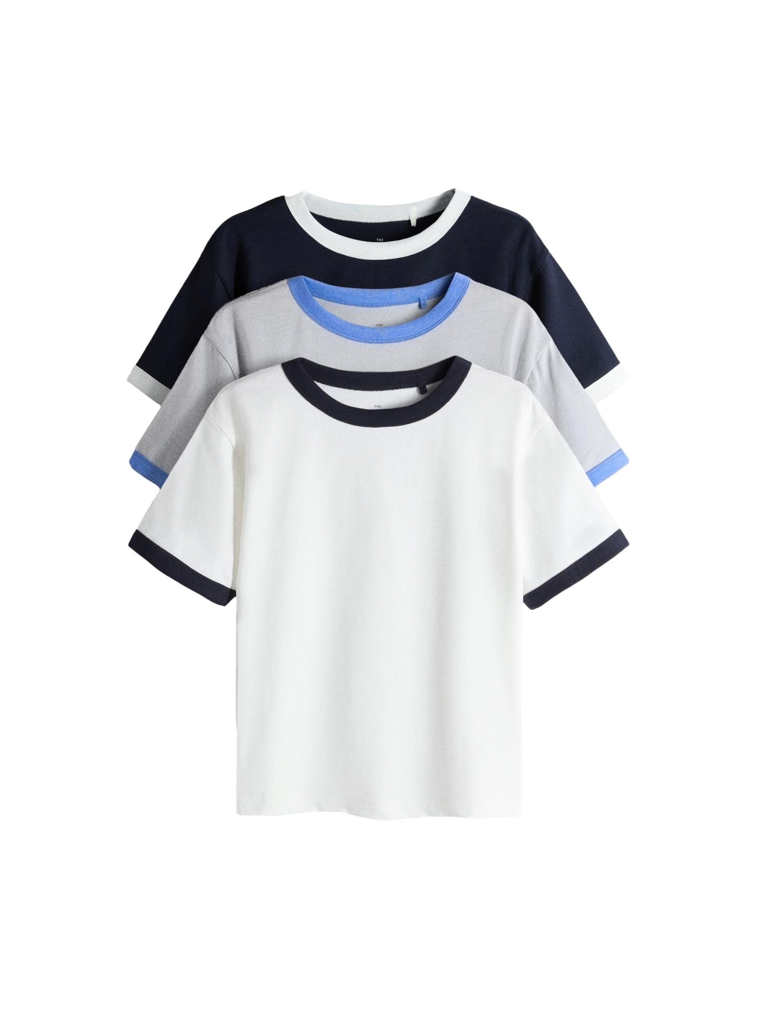 The Set Tricou bleumarin / albastru deschis / gri deschis / alb