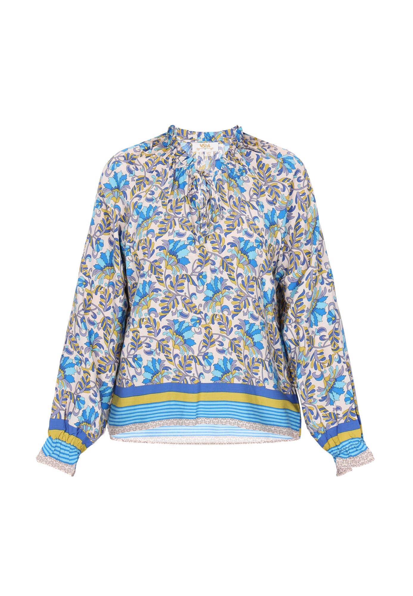 Gaya Blúz 'Fashion Look'  krém / kék / világoskék / curry akciós termékkép 1