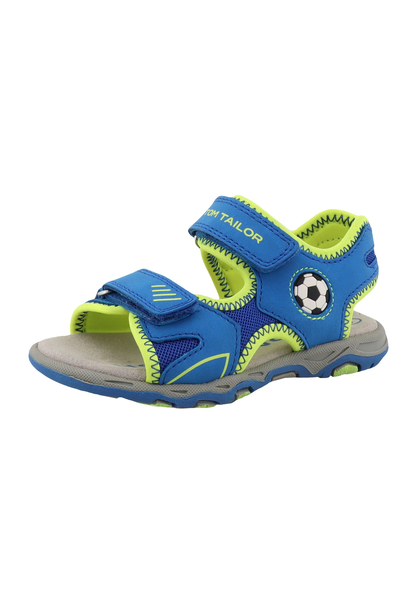 TOM TAILOR Pantofi deschiși albastru regal / verde neon / negru / alb