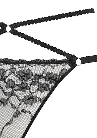 PETITE FLEUR GOLD, String bugyik, fekete