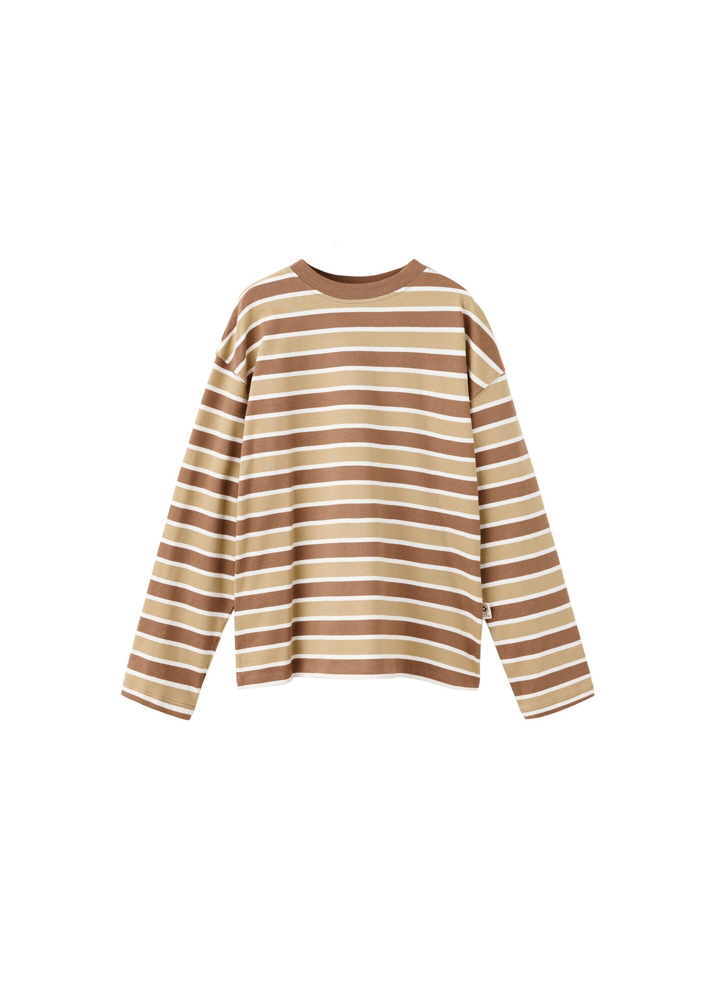 MANGO KIDS Tricou SCOFFEE bej închis / maro / alb