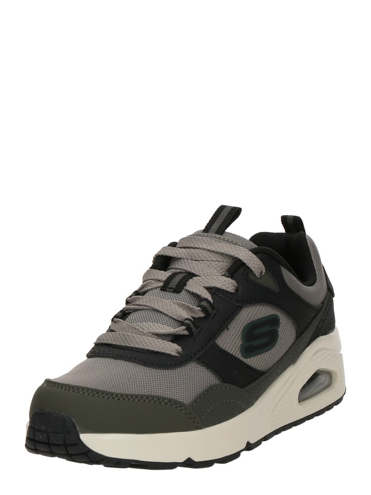 SKECHERS Sneaker 'UNO - RETRO-GROOVE' Jungen Größe 30 mokka / dunkelgrün / schwarz