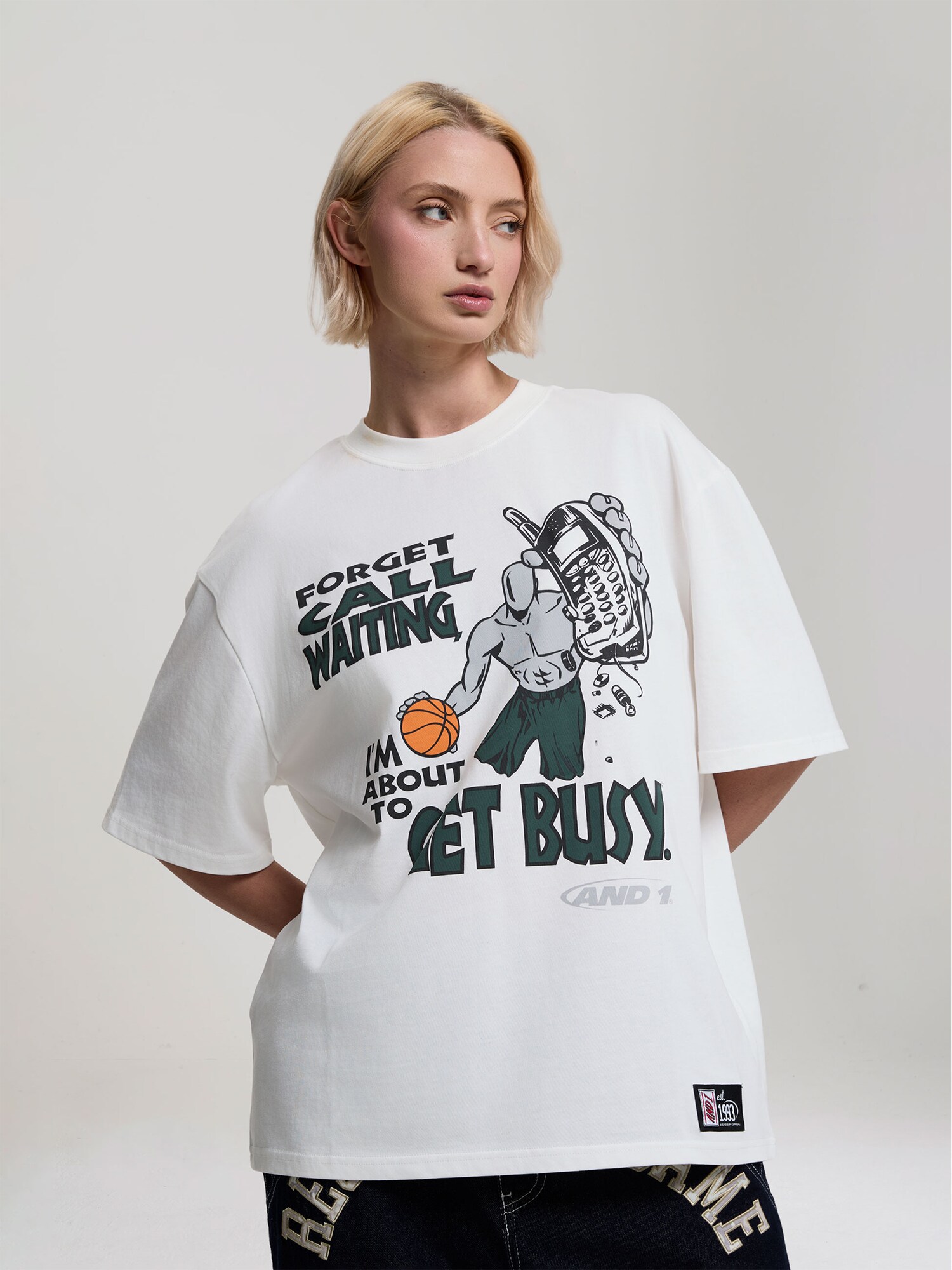 AND1 Tričko 'Get Busy'  čierna / biela (obrázok 4)