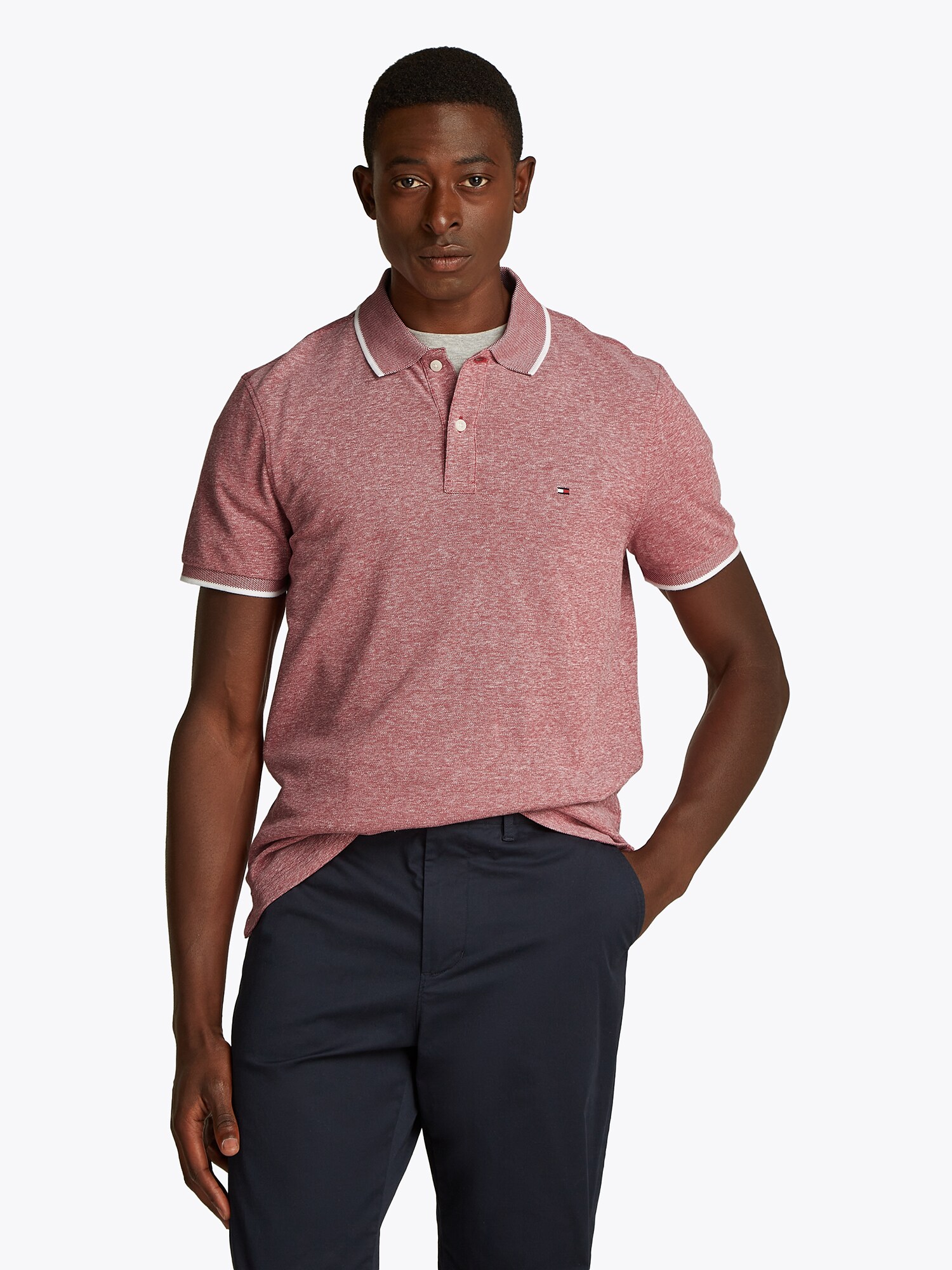 TOMMY HILFIGER Póló  kárminvörös / fehér termék 2. képe