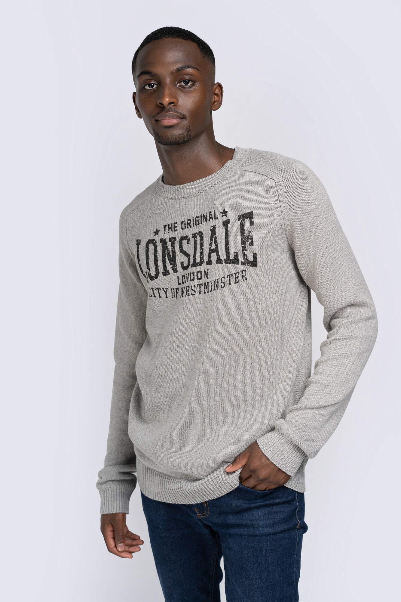 LONSDALE Jersey 'Talgarreg'  antracita / gris claro