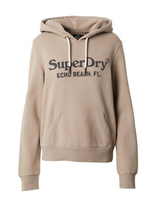 Superdry Sweatshirt ‘Venue’ Beige / Zwart