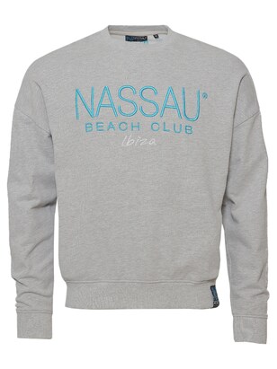 NASSAU Beach Club Sweatshirt ‘NB231041’ Lichtblauw / Grijs / Grijs gemêleerd / Wit