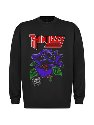 Rockshirts Sudadera 'Thin Lizzy Black Rose'  negro