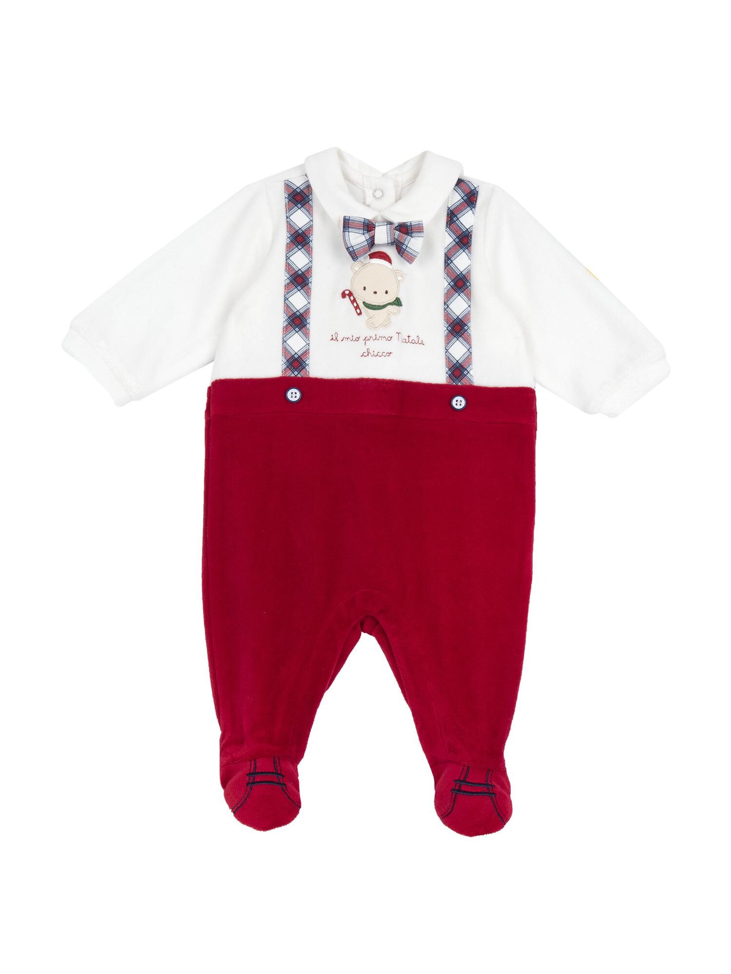 Chicco Pijamale  crem / bleumarin / roșu / alb