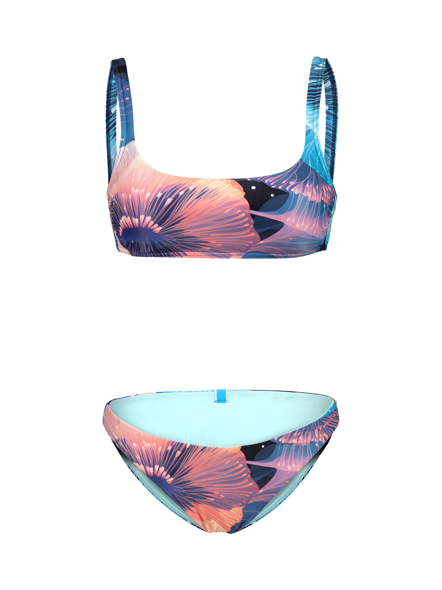 ARENA Costum de baie două piese WATER PRINT  albastru / lila / roz pal / negru