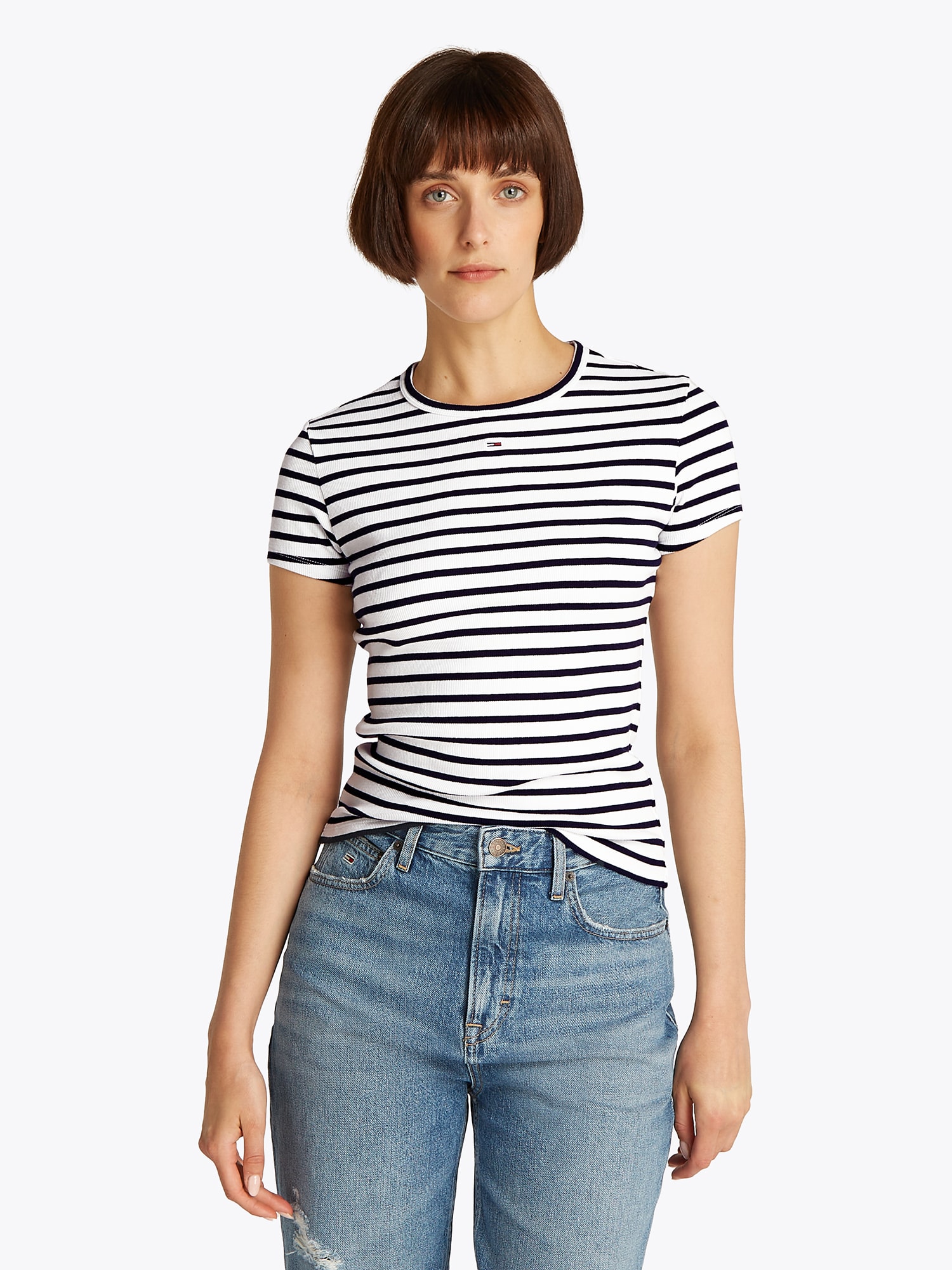 Tommy Jeans Póló 'Essential'  kék / fehér termék 2. képe