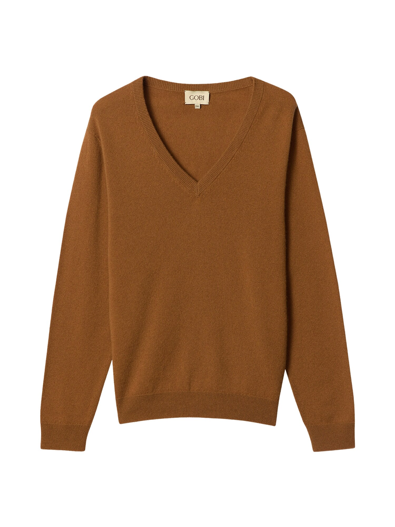 GOBI Cashmere Jersey 'Women's Essential Cashmere V-Neck Sweater' marrón