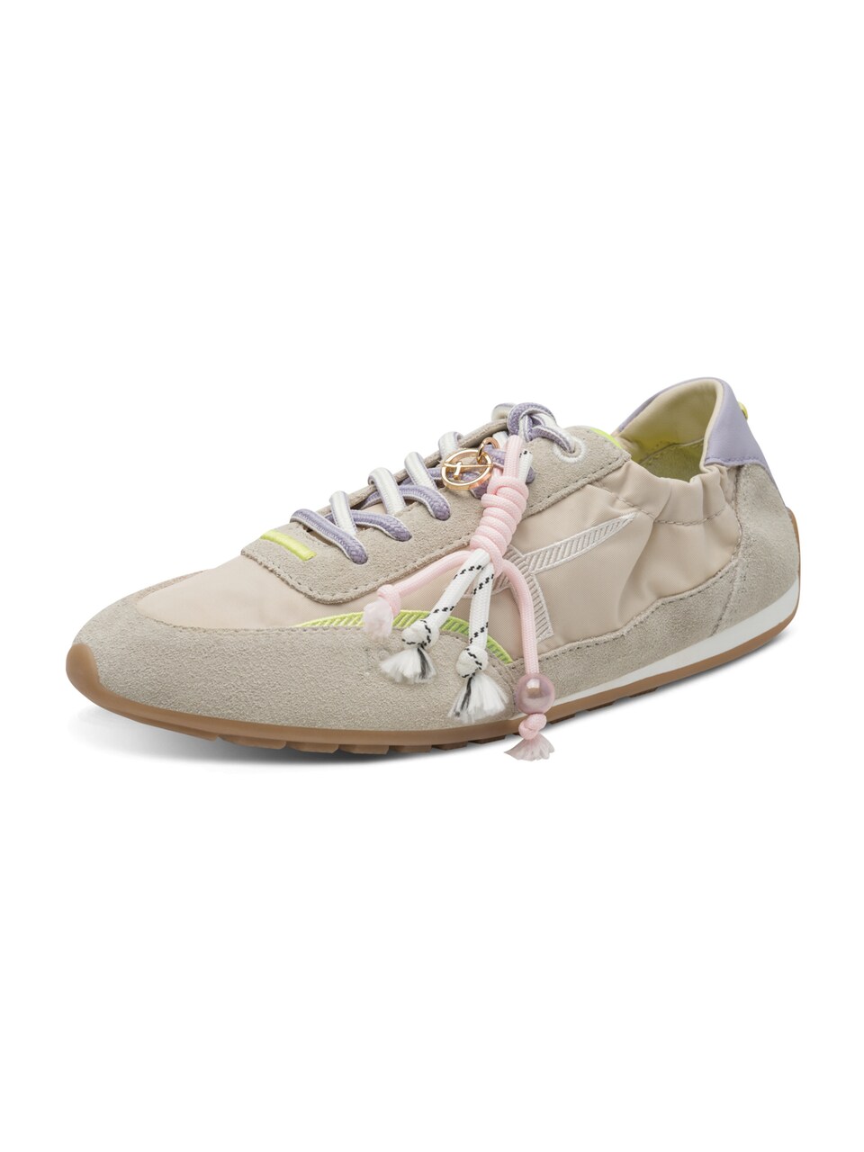 Låg sneaker kitt / mörkbeige / ljuslila