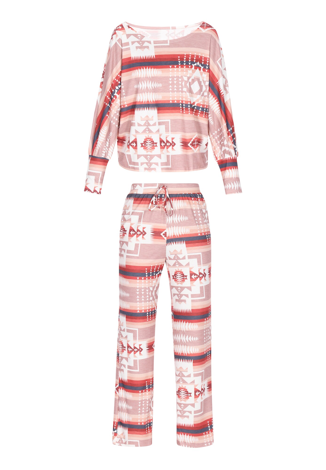 IZIA Pijama  roz / roz pudră / roșu cranberry / alb