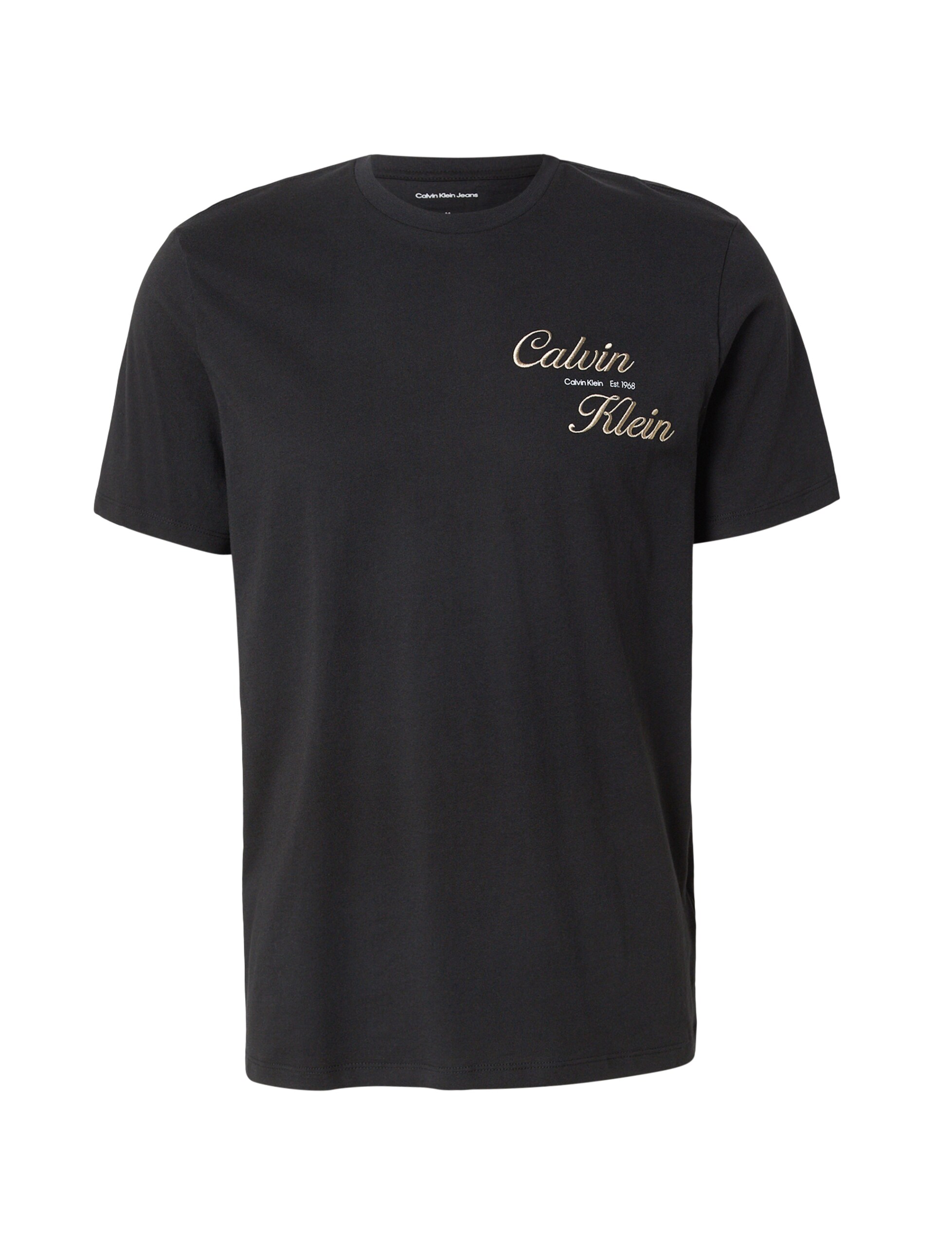 Calvin Klein Jeans T-shirt 'Logo Graphic' beige / svart herr