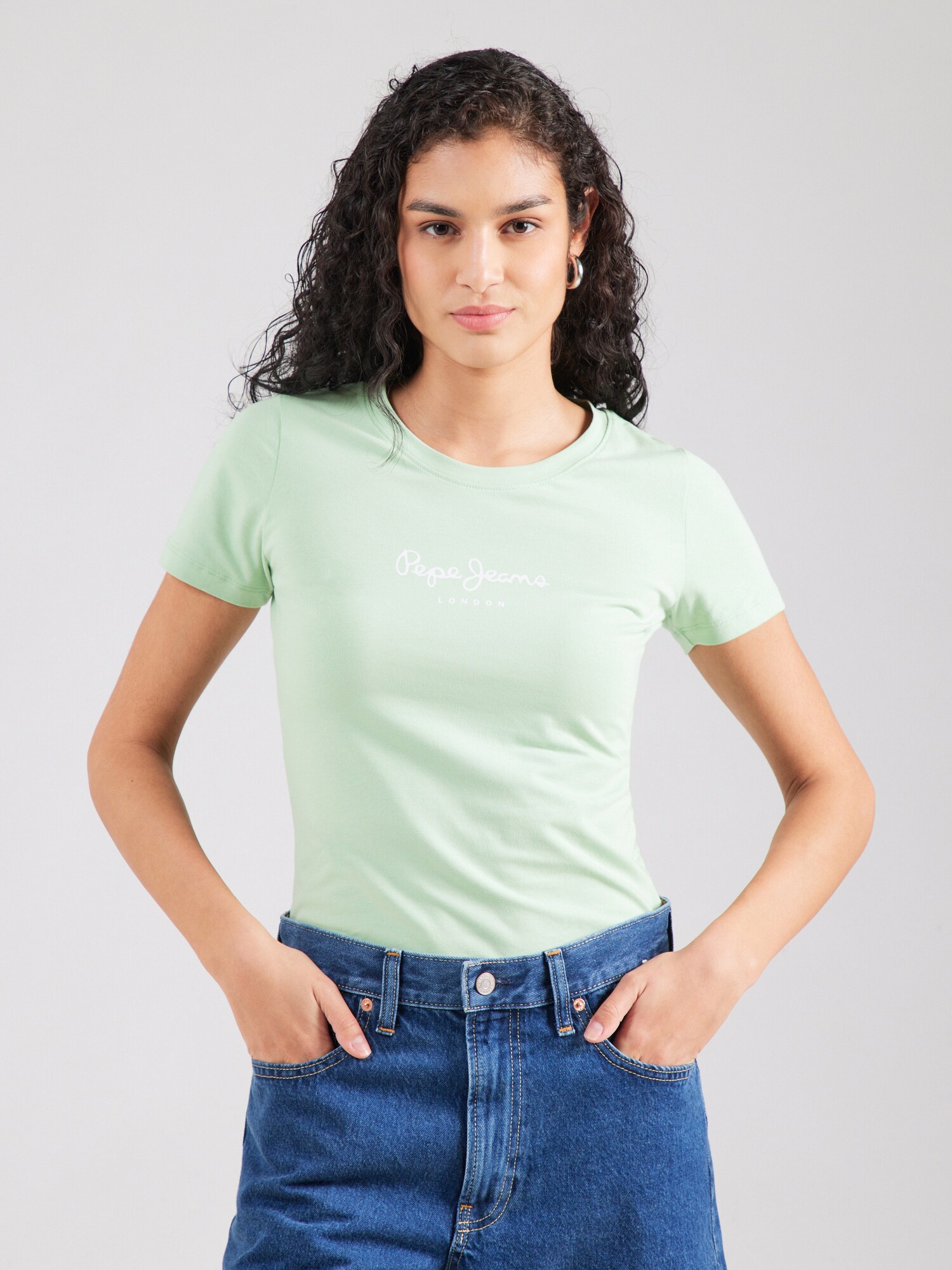 Pepe Jeans Póló 'New Virginia'  menta / fehér termék 2. képe