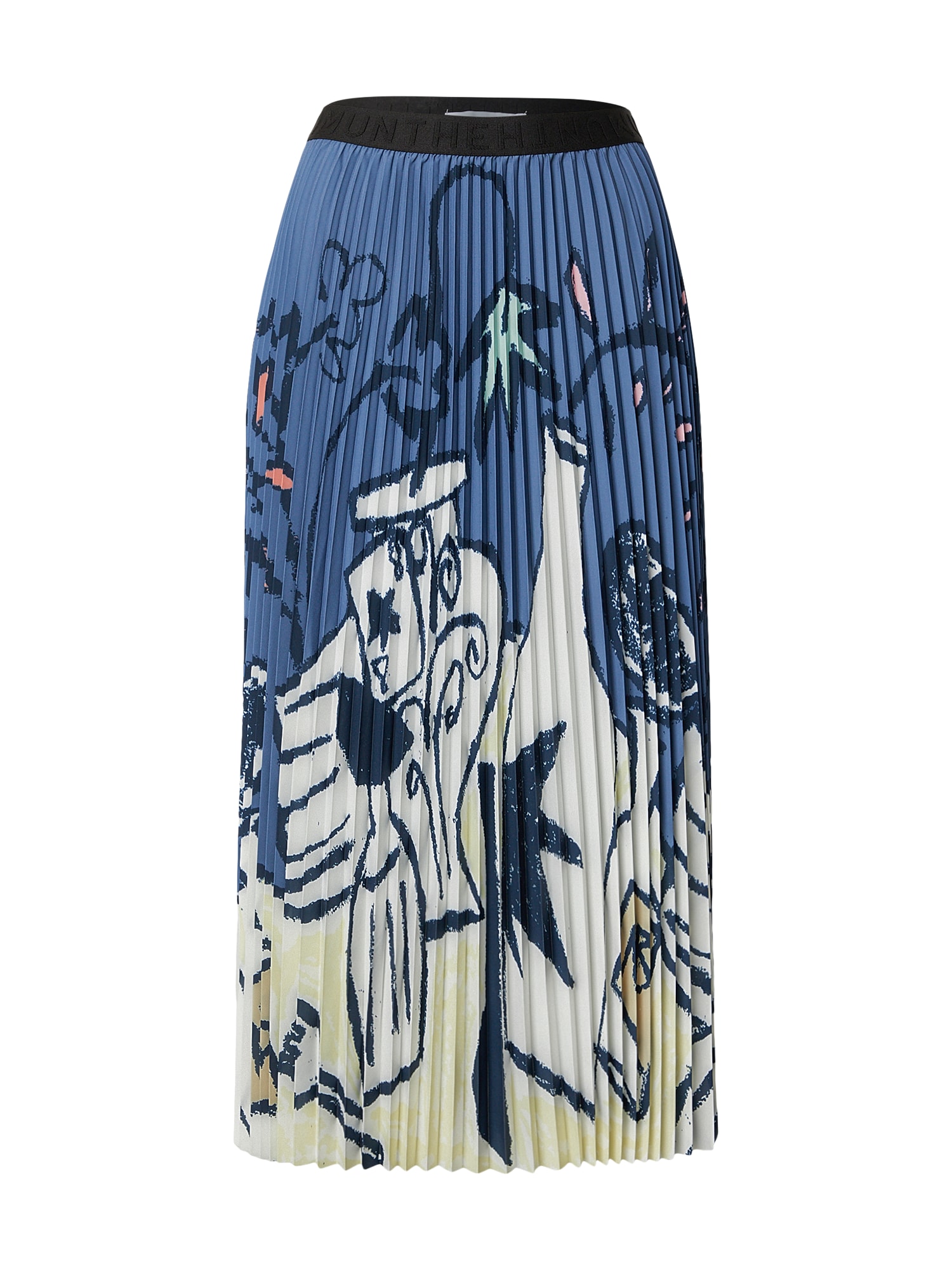 Munthe Fustă CHARMING  bleumarin / albastru închis / galben pastel / alb