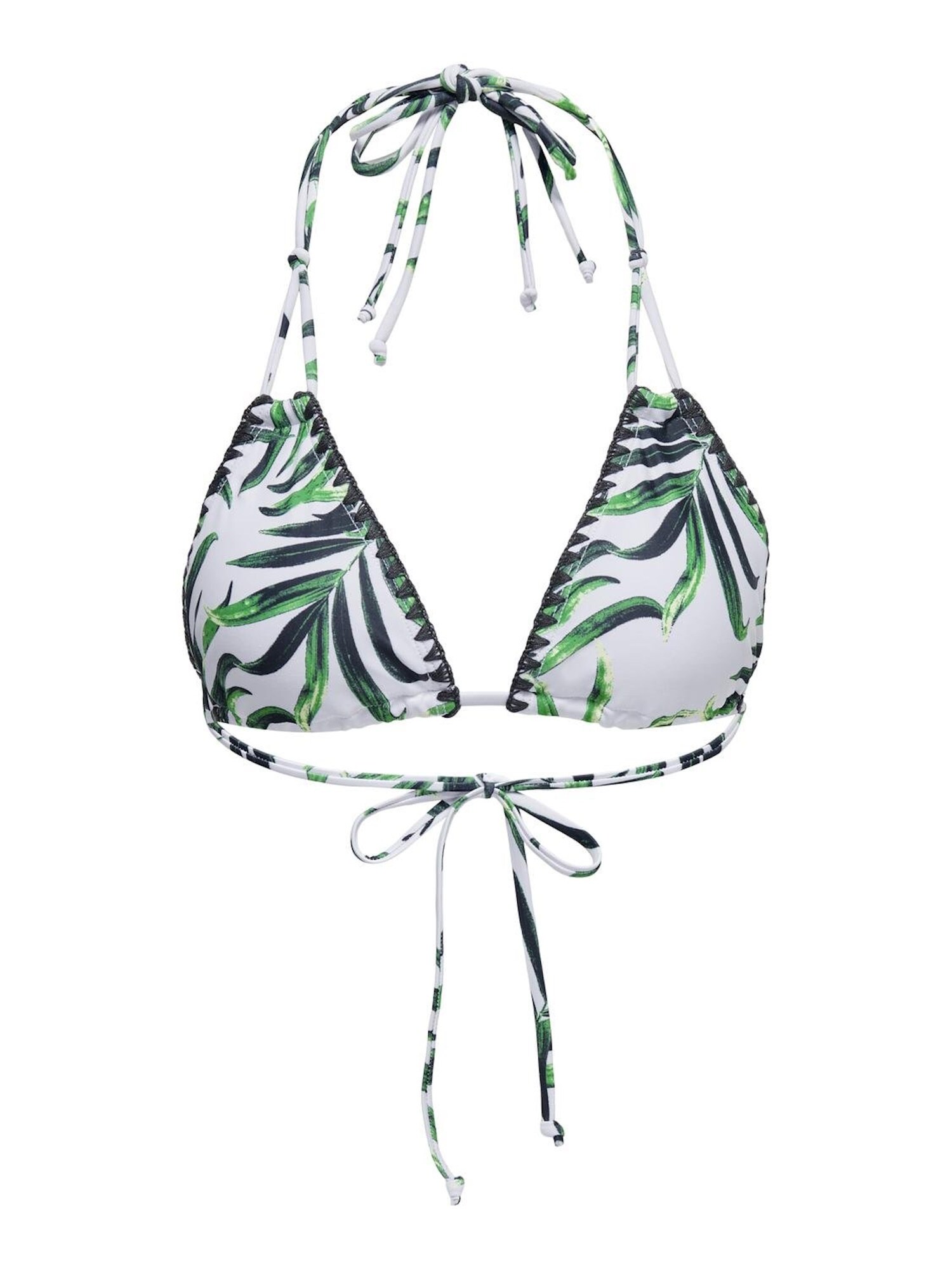 ONLY Bikinový top 'Tricia'  svetlozelená / tmavozelená / biela
