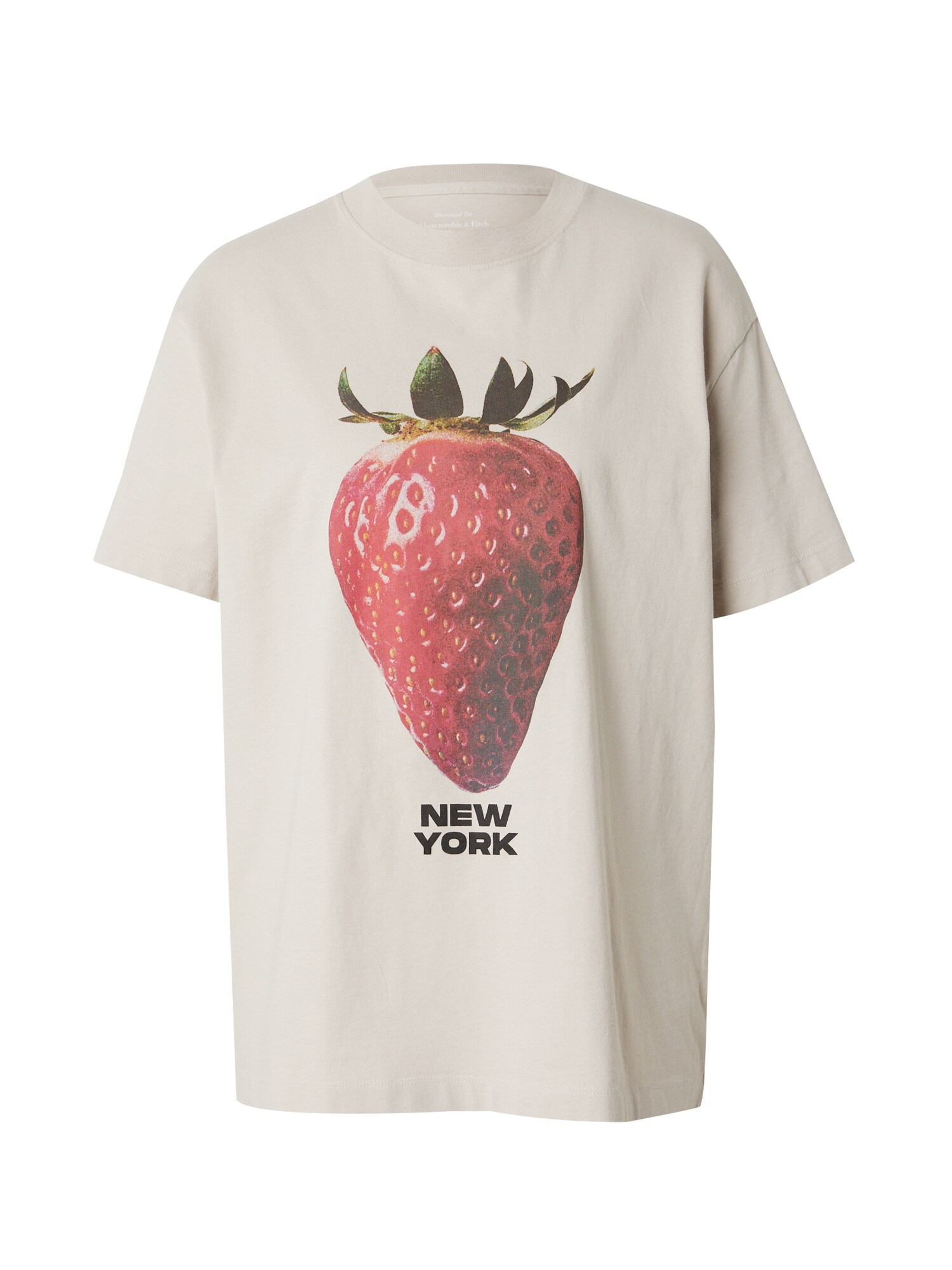 Abercrombie & Fitch Póló 'Strawberry'  bézs / zöld / piros akciós termékkép 1