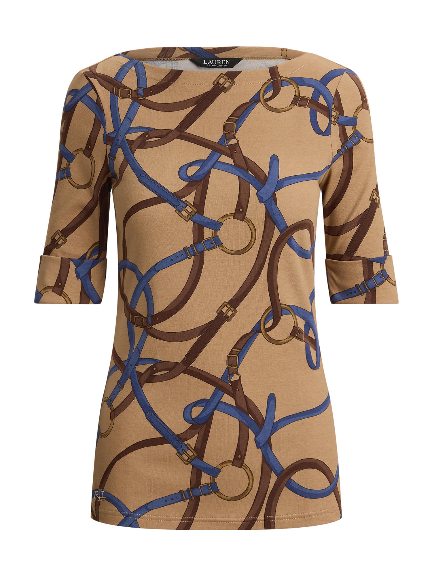Lauren Ralph Lauren Tricou maro cămilă / safir / maro / maro închis